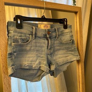 Distressed Light Wash Jean Shorts